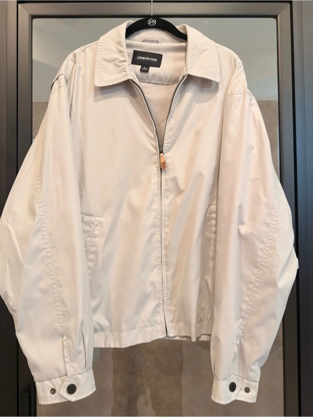 London Fog Men’s Cream Lightweight Blouson Harrington Jacket Size L